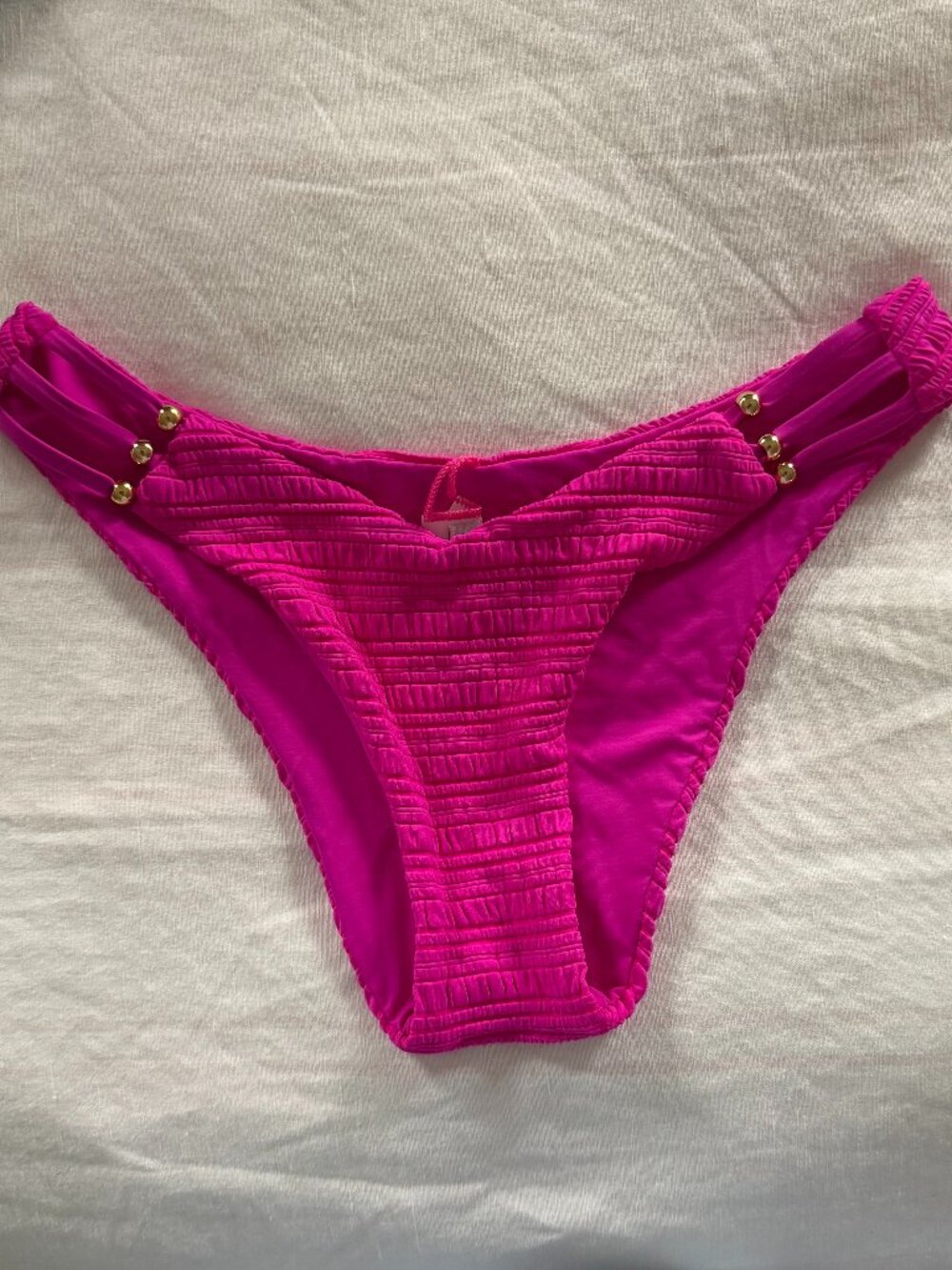 BECCA Ribbed Pink Bikini Set - Picture 3 of 5